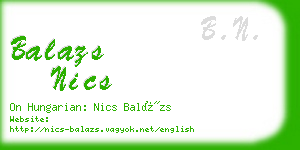 balazs nics business card